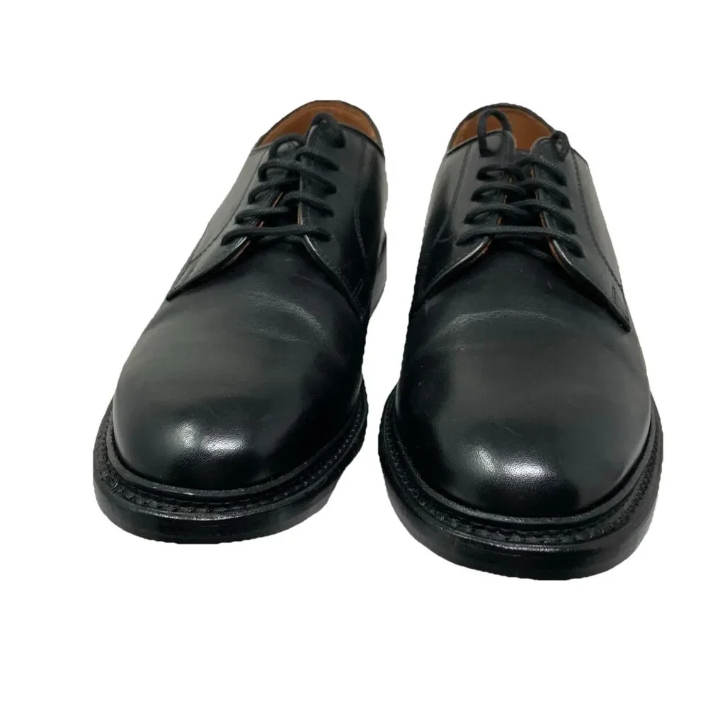 J.Crew‎ Ludlow Mens 7.5 Black Leather Derby Shoes Old Money Preppy Euro Summer